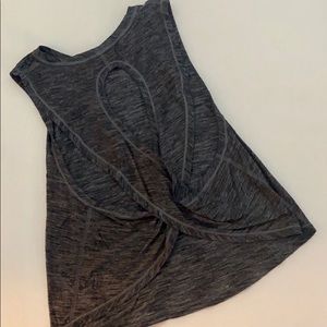 Lululemon Charcoal Grey Open Cross Back Flow Tank